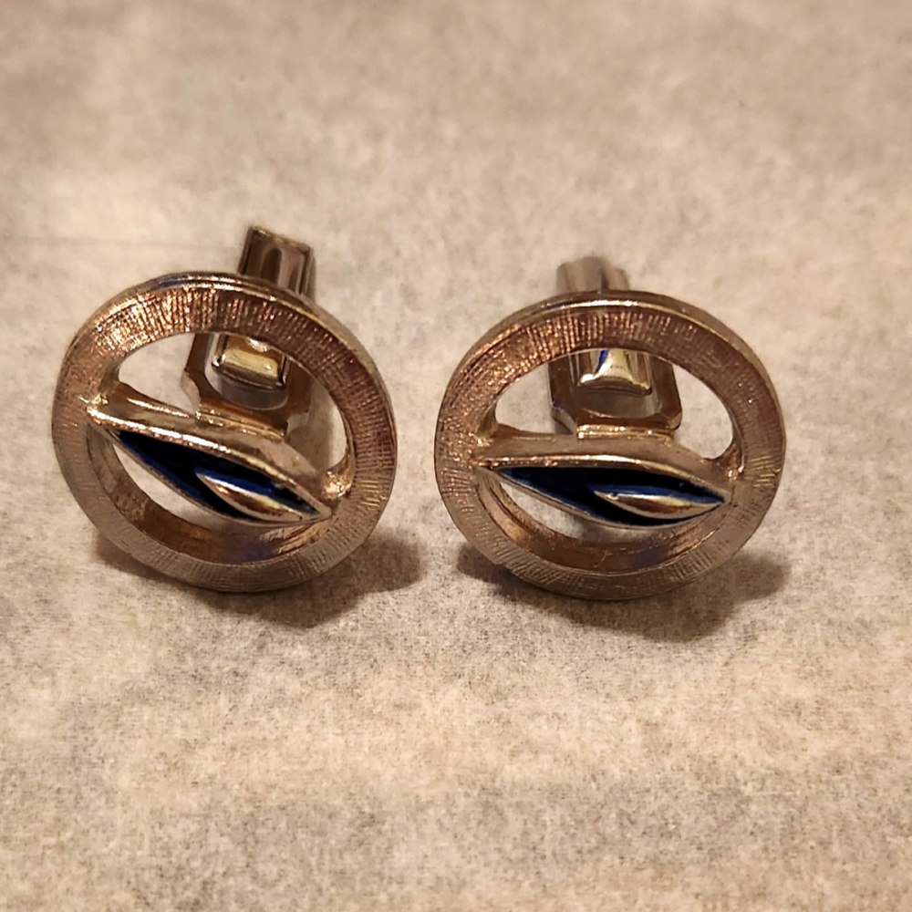 VINTAGE Silver Tone Cuff Links 3/4"